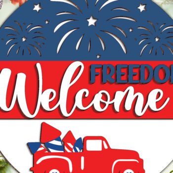 Intra απο ξύλο plywood 3mm-4mm πάχος – Καλωσόρισμα Πατριωτικό Σημάδι Δίασταση  20x20 cm INTRAFABR-97105778 - Image 1