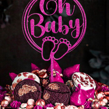 Intra απο ξύλο plywood 3mm-4mm πάχος – Ω μωρό | Baby Shower Cake Topper Δίασταση  20x20 cm INTRAFABR-29155036 - Image 2