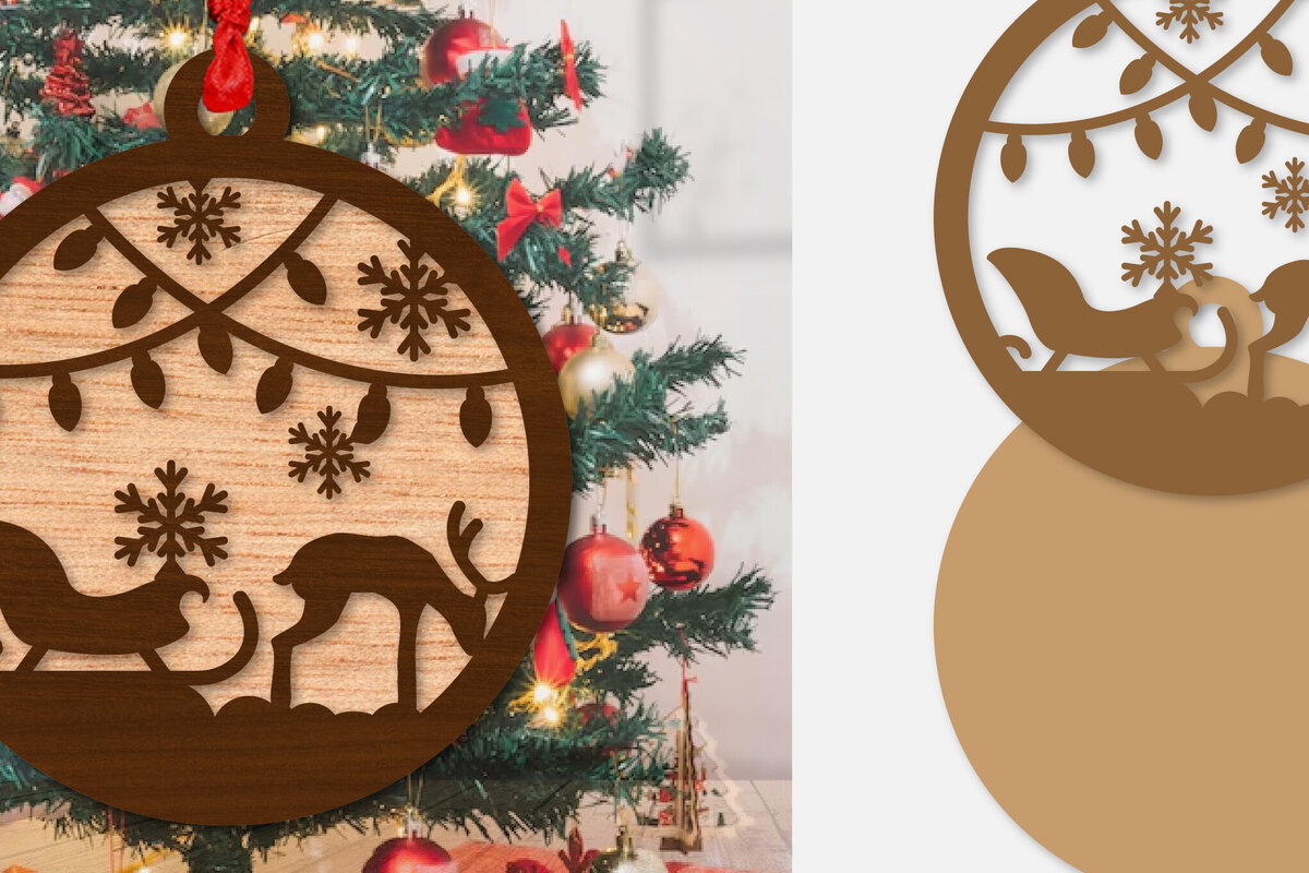 Intra απο ξύλο plywood 3mm-4mm πάχος – Στολίδι Χριστουγεννιάτικο έλκηθρο με λέιζερ Δίασταση  20x20 cm INTRAFABR-110140199