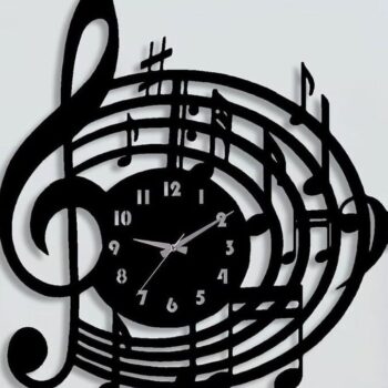 Intra απο ξύλο plywood 3mm-4mm πάχος – Μουσικές νότες ξύλο ρολογιού βινυλίου 12x15 cm INTRAVECTRY-MY560734 - Image 1