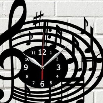 Intra απο ξύλο plywood 3mm-4mm πάχος – Μουσικές νότες ξύλο ρολογιού βινυλίου 12x15 cm INTRAVECTRY-MY560734 - Image 2