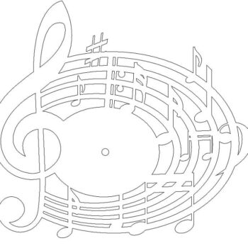 Intra απο ξύλο plywood 3mm-4mm πάχος – Μουσικές νότες ξύλο ρολογιού βινυλίου 12x15 cm INTRAVECTRY-MY560734 - Image 4