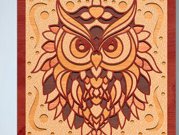 Intra απο ξύλο plywood 3mm-4mm πάχος – Owl Layerd Shadow Box Δίασταση  20x20 cm INTRAFABR-74990968 - Image 1
