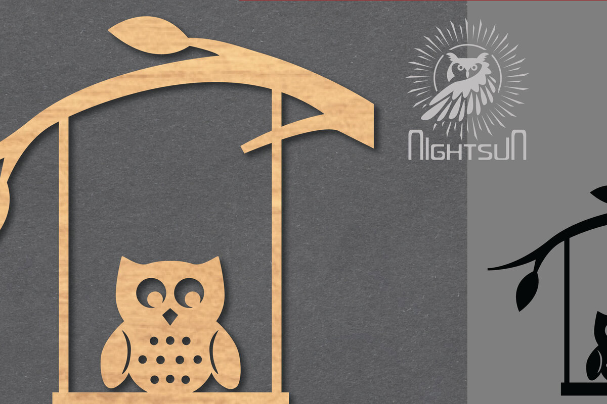 Intra απο ξύλο plywood 3mm-4mm πάχος – Κουκουβάγια σε Swing Διακόσμηση 1 Δίασταση  20x20 cm INTRAFABR-119867918