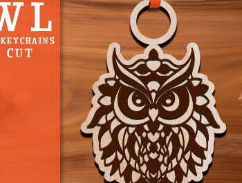 Intra απο ξύλο plywood 3mm-4mm πάχος – Κουκουβάγια Ξύλινα μπρελόκ με λέιζερ Δίασταση  5x5 cm INTRAFABR-98597856 - Image 1