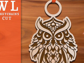 Intra απο ξύλο plywood 3mm-4mm πάχος – Κουκουβάγια Ξύλινα μπρελόκ με λέιζερ Δίασταση  5x5 cm INTRAFABR-98597867 - Image 1