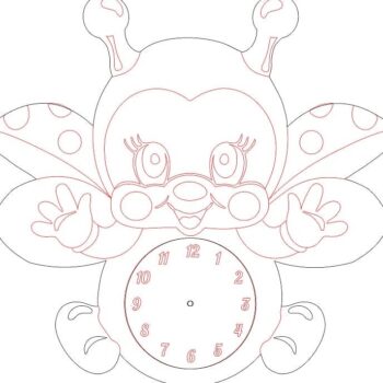 Intra απο ξύλο plywood 3mm-4mm πάχος – ξύλο ρολόι τοίχου Bee Wood για Παιδικό Δωμάτιο 50x60 cm INTRAVECTRY-MY561007 - Image 3