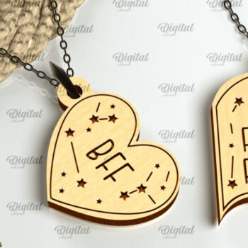 Intra απο ξύλο plywood 3mm-4mm πάχος – Ζευγάρι κρεμαστό κόψιμο με λέιζερ. Ξύλινο μενταγιόν Δίασταση 20x20 cm INTRAFABR-98654474 - Image 1