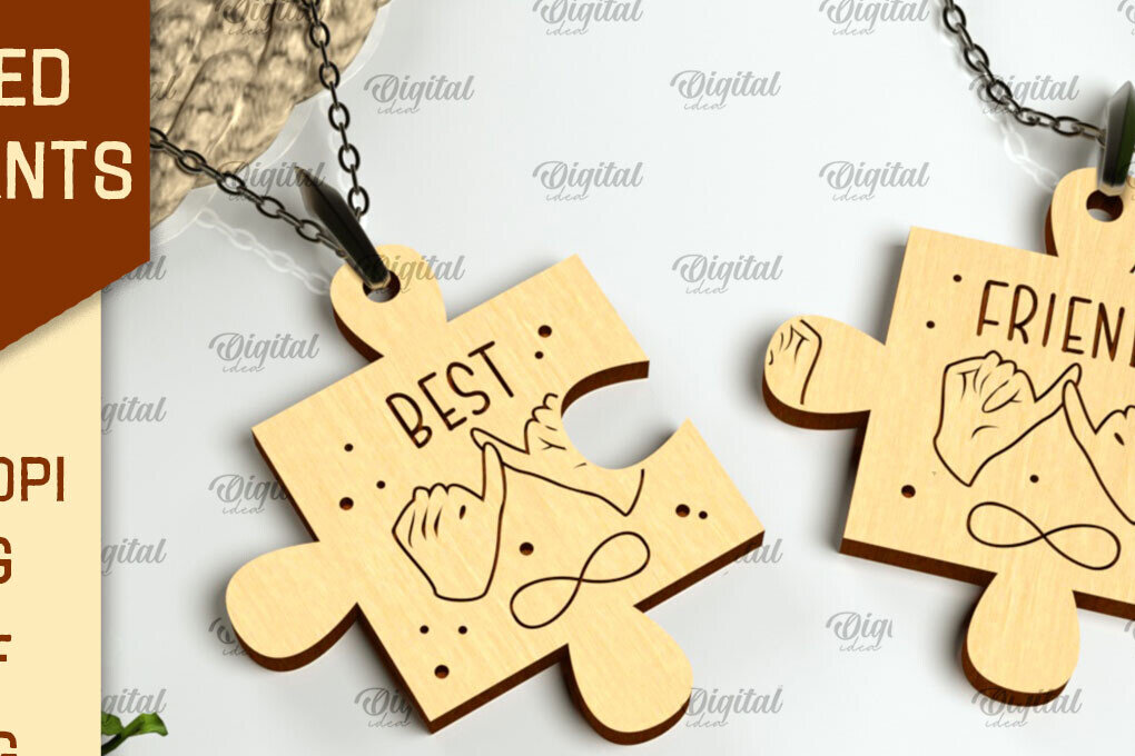 Intra απο ξύλο plywood 3mm-4mm πάχος – Ζευγάρι κρεμαστό κόψιμο με λέιζερ. Ξύλινο μενταγιόν Δίασταση  20x20 cm INTRAFABR-98654491