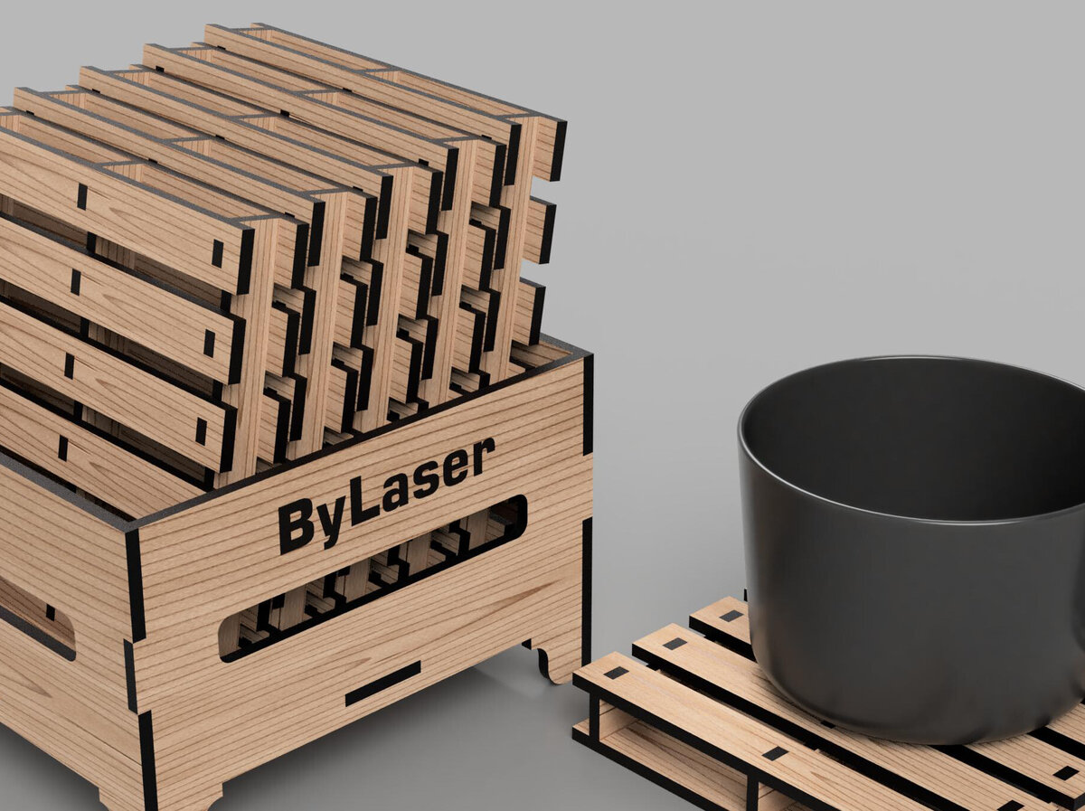 Intra απο ξύλο plywood 3mm-4mm πάχος – Σουβέρ παλετών για Αρχεία κοπής με λέιζερ Δίασταση  20x20 cm INTRAFABR-108551329