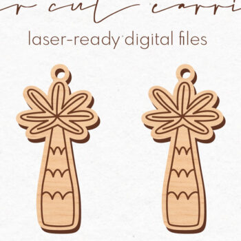 Intra απο ξύλο plywood 3mm-4mm πάχος – Σκουλαρίκια φοίνικα | Δίασταση 5x5 cm INTRAFABR-73372656 - Image 1