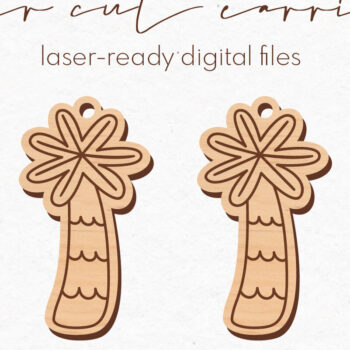 Intra απο ξύλο plywood 3mm-4mm πάχος – Σκουλαρίκια φοίνικα | Δίασταση 5x5 cm INTRAFABR-73571330 - Image 1