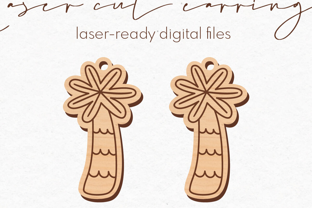 Intra απο ξύλο plywood 3mm-4mm πάχος – Σκουλαρίκια φοίνικα | Δίασταση  5x5 cm INTRAFABR-73571330