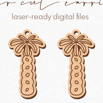 Intra απο ξύλο plywood 3mm-4mm πάχος – Σκουλαρίκια φοίνικα | Δίασταση 5x5 cm INTRAFABR-73820161 - Image 1