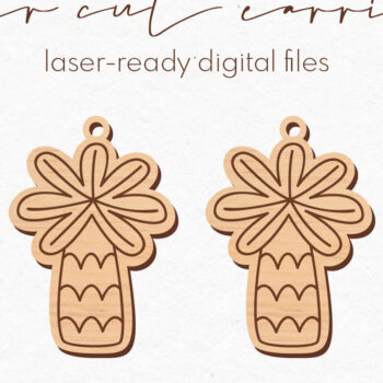 Intra απο ξύλο plywood 3mm-4mm πάχος – Σκουλαρίκια φοίνικα | Δίασταση 5x5 cm INTRAFABR-73933058 - Image 1