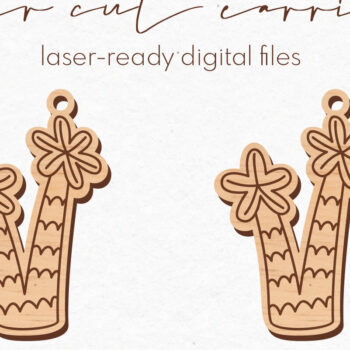 Intra απο ξύλο plywood 3mm-4mm πάχος – Σκουλαρίκια φοίνικα | Δίασταση 5x5 cm INTRAFABR-73372517 - Image 1