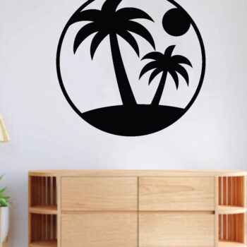 Intra απο ξύλο plywood 3mm-4mm πάχος – Palm Tree Metal Wall Art, Αρχείο κοπής με λέιζερ Δίασταση  40x30 cm INTRAFABR-64302909 - Image 2