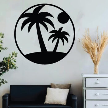 Intra απο ξύλο plywood 3mm-4mm πάχος – Palm Tree Metal Wall Art, Αρχείο κοπής με λέιζερ Δίασταση  40x30 cm INTRAFABR-64302909 - Image 3