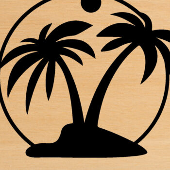 Intra απο ξύλο plywood 3mm-4mm πάχος – Palm Tree Metal Wall Art, Αρχείο κοπής με λέιζερ Δίασταση  40x30 cm INTRAFABR-64303056 - Image 1