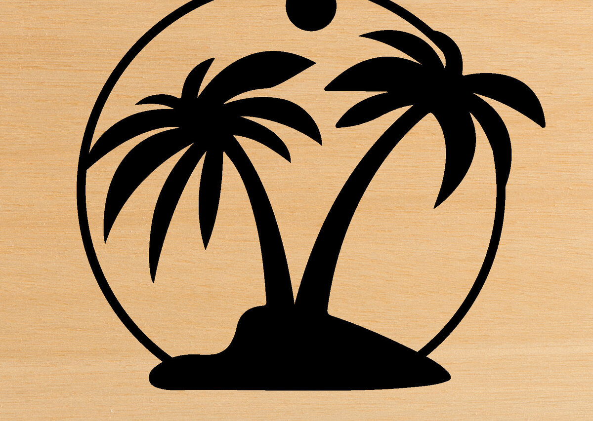 Intra απο ξύλο plywood 3mm-4mm πάχος – Palm Tree Metal Wall Art, Αρχείο κοπής με λέιζερ Δίασταση  40x30 cm INTRAFABR-64303056