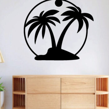 Intra απο ξύλο plywood 3mm-4mm πάχος – Palm Tree Metal Wall Art, Αρχείο κοπής με λέιζερ Δίασταση  40x30 cm INTRAFABR-64303056 - Image 2