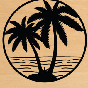 Intra απο ξύλο plywood 3mm-4mm πάχος – Palm Tree Metal Wall Art, Αρχείο κοπής με λέιζερ Δίασταση 40x30 cm INTRAFABR-64302224