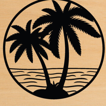 Intra απο ξύλο plywood 3mm-4mm πάχος – Palm Tree Metal Wall Art, Αρχείο κοπής με λέιζερ Δίασταση  40x30 cm INTRAFABR-64302224 - Image 1