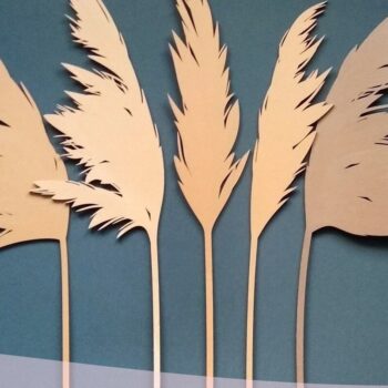 Intra απο ξύλο plywood 3mm-4mm πάχος – Αρχείο κοπής με λέιζερ Pampas Grass Δίασταση  20x20 cm INTRAFABR-33676019 - Image 3