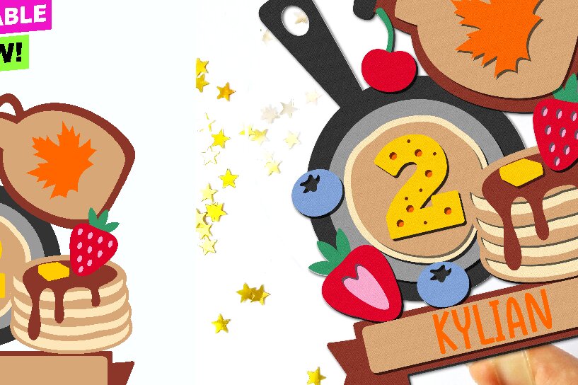 Intra απο ξύλο plywood 3mm-4mm πάχος – Pancake Cake Topper 3D Δίασταση  20x20 cm INTRAFABR-96584327