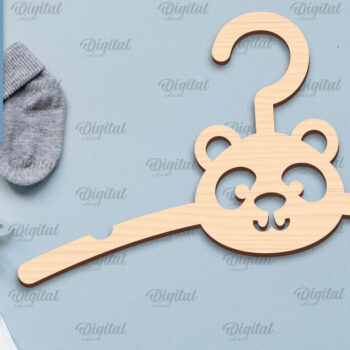 Intra απο ξύλο plywood 3mm-4mm πάχος – Κρεμάστρα μωρών Panda Laser κοπής Δίασταση  20x20 cm INTRAFABR-99139133 - Image 1