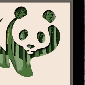 Intra απο ξύλο plywood 3mm-4mm πάχος – Panda Bamboo Forest Laser Δίασταση  20x20 cm INTRAFABR-28380201 - Image 1