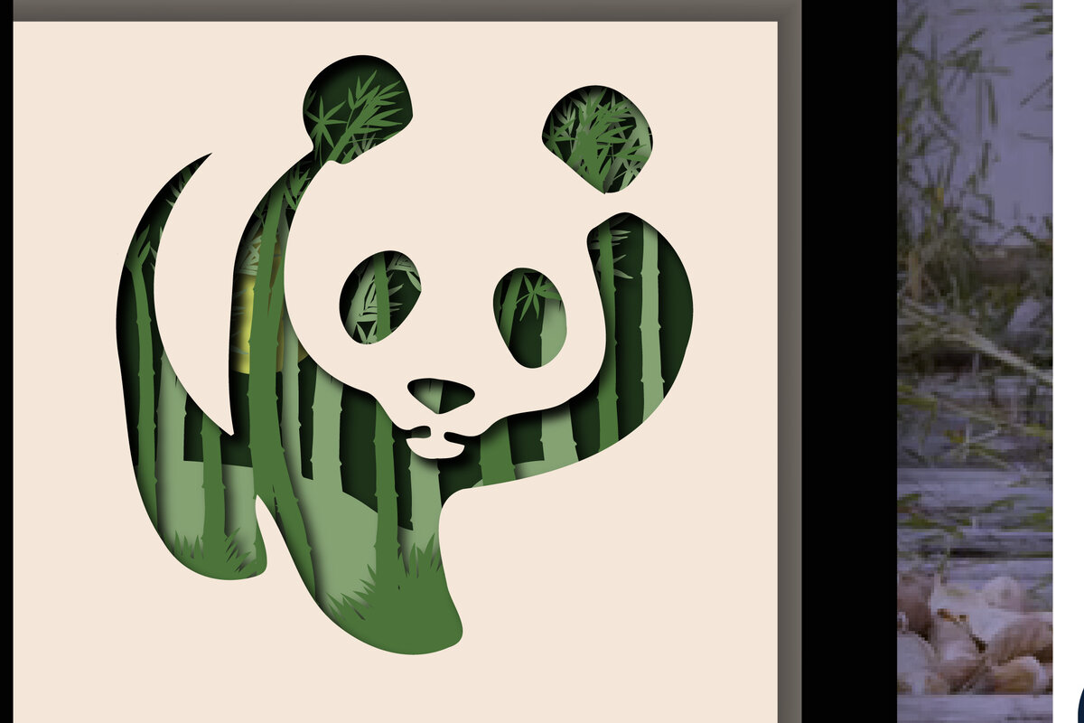 Intra απο ξύλο plywood 3mm-4mm πάχος – Panda Bamboo Forest Laser Δίασταση  20x20 cm INTRAFABR-28380201