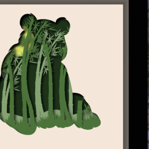 Intra απο ξύλο plywood 3mm-4mm πάχος – Panda Bamboo Forest Laser Δίασταση  20x20 cm INTRAFABR-28385116