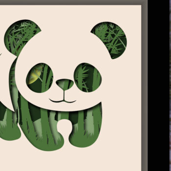 Intra απο ξύλο plywood 3mm-4mm πάχος – Panda Bamboo Forest Laser Δίασταση  20x20 cm INTRAFABR-28379325 - Image 1