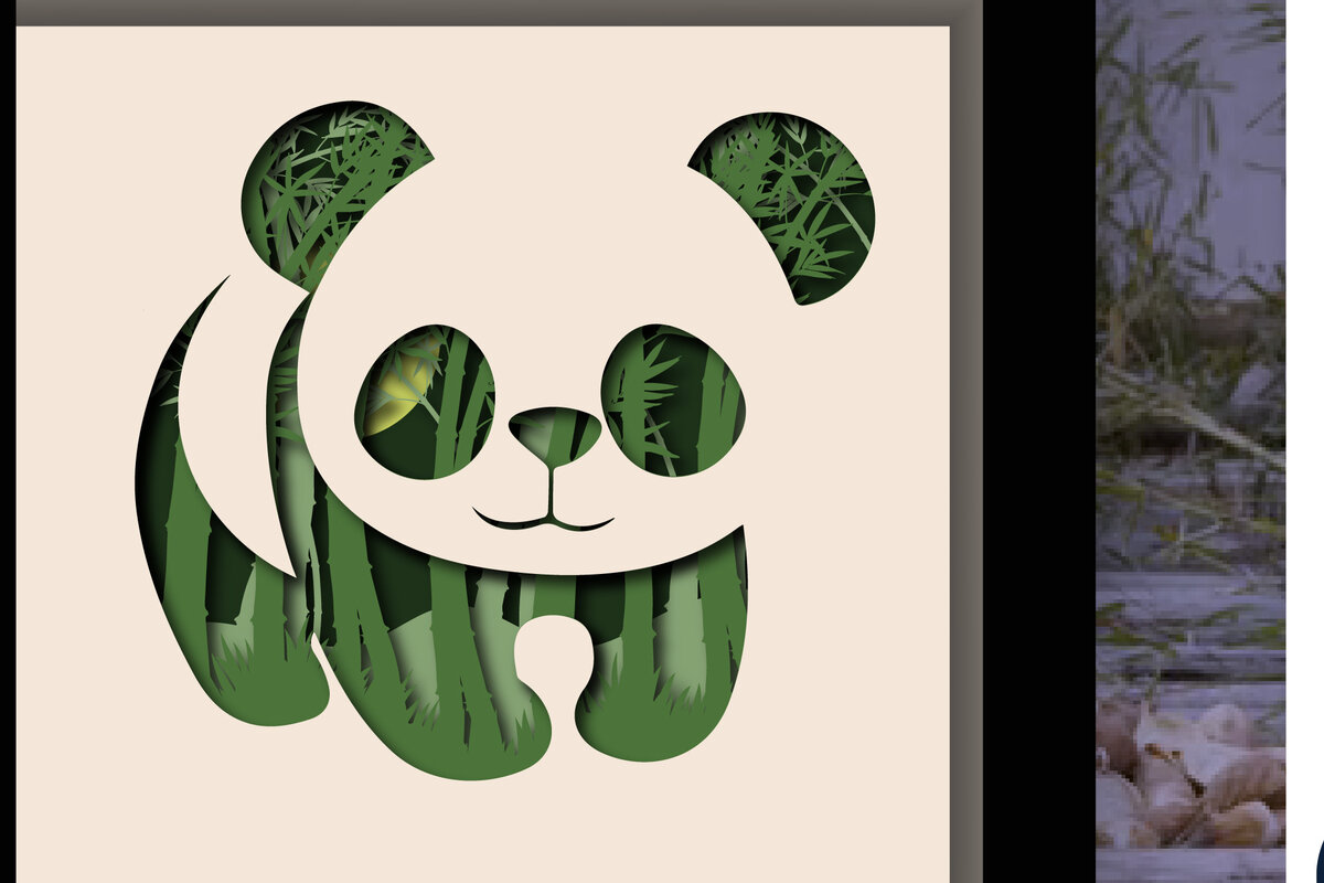 Intra απο ξύλο plywood 3mm-4mm πάχος – Panda Bamboo Forest Laser Δίασταση  20x20 cm INTRAFABR-28379325