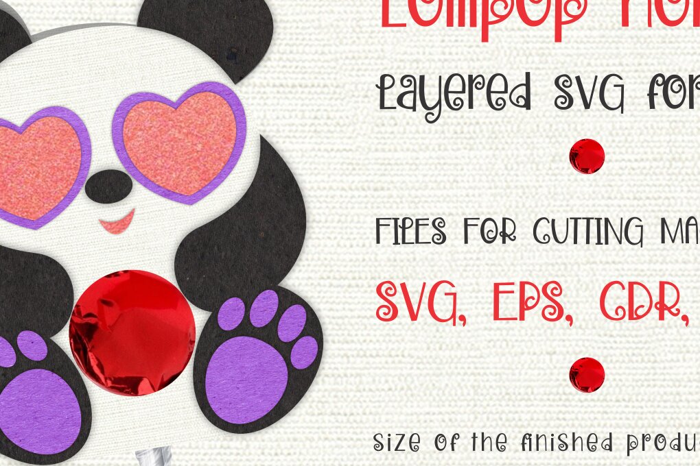 Intra απο ξύλο plywood 3mm-4mm πάχος – Panda Bear Lollipop Holder για παιδιά Δίασταση  20x20 cm INTRAFABR-8145305