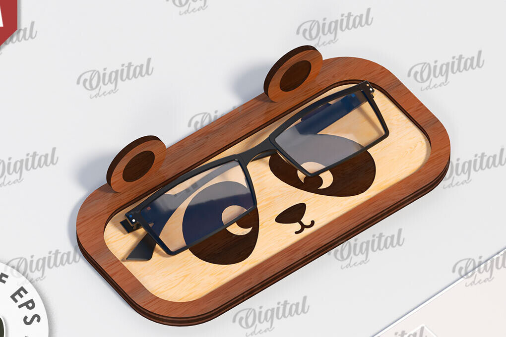 Intra απο ξύλο plywood 3mm-4mm πάχος – Στήριγμα γυαλιών Panda Δίασταση  20x20 cm INTRAFABR-116204223