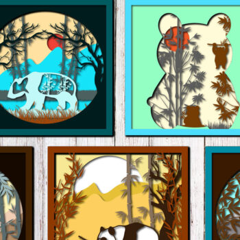 Intra απο ξύλο plywood 3mm-4mm πάχος – Panda in Jungle Multilayer Bundle Δίασταση 20x20 cm INTRAFABR-23313949 - Image 1