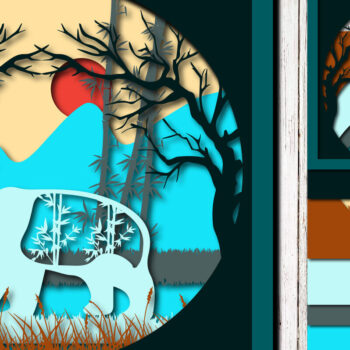 Intra απο ξύλο plywood 3mm-4mm πάχος – Panda in Jungle Multilayer Bundle Δίασταση 20x20 cm INTRAFABR-23313949 - Image 2