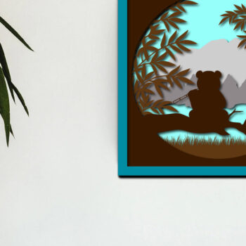 Intra απο ξύλο plywood 3mm-4mm πάχος – Panda σε πολυστρωματική κοπή λέιζερ ζούγκλας Δίασταση  20x20 cm INTRAFABR-23313901 - Image 2