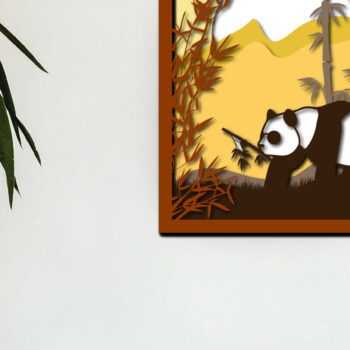 Intra απο ξύλο plywood 3mm-4mm πάχος – Panda σε πολυστρωματική κοπή λέιζερ ζούγκλας Δίασταση  20x20 cm INTRAFABR-23313918 - Image 2