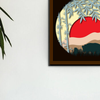 Intra απο ξύλο plywood 3mm-4mm πάχος – Panda σε πολυστρωματική κοπή λέιζερ ζούγκλας Δίασταση  20x20 cm INTRAFABR-23313926 - Image 2