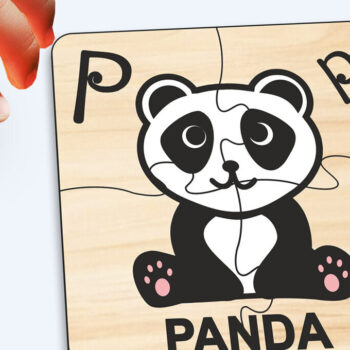 Intra απο ξύλο plywood 3mm-4mm πάχος – Panda KPuzzle Baby Παιχνίδι για παιδιά Δίασταση  20x20 cm INTRAFABR-117287644 - Image 1