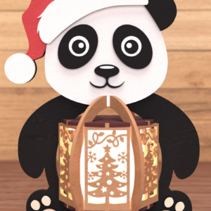 Intra απο ξύλο plywood 3mm-4mm πάχος – Panda Lantern Χριστουγεννιάτικη Δίασταση  20x20 cm INTRAFABR-109337478