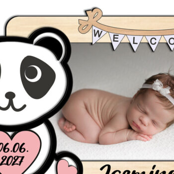 Intra απο ξύλο plywood 3mm-4mm πάχος – Δώρο κορνίζας Panda Laser Baby Photo Δίασταση  20x20 cm INTRAFABR-123697642 - Image 2