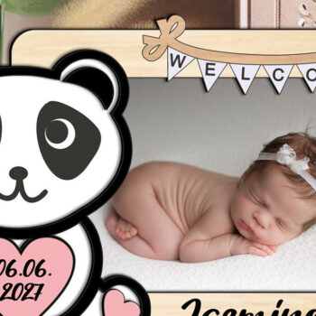 Intra απο ξύλο plywood 3mm-4mm πάχος – Δώρο κορνίζας Panda Laser Baby Photo Δίασταση  20x20 cm INTRAFABR-123697642 - Image 3