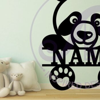 Intra απο ξύλο plywood 3mm-4mm πάχος – Πρότυπο κοπής λέιζερ Name Panda Δίασταση 20x20 cm INTRAFABR-80588942 - Image 2