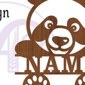 Intra απο ξύλο plywood 3mm-4mm πάχος – Πρότυπο κοπής λέιζερ Name Panda Δίασταση 20x20 cm INTRAFABR-80588942 - Image 4