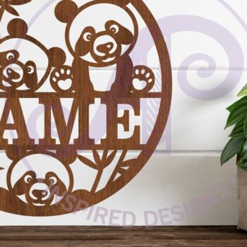 Intra απο ξύλο plywood 3mm-4mm πάχος – Πρότυπο κοπής λέιζερ Name Panda Δίασταση 20x20 cm INTRAFABR-80588833 - Image 1