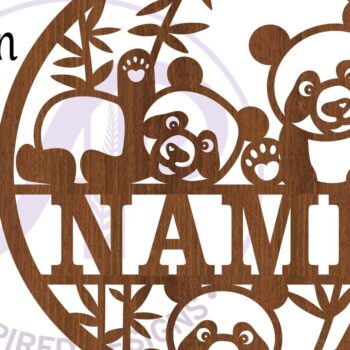 Intra απο ξύλο plywood 3mm-4mm πάχος – Πρότυπο κοπής λέιζερ Name Panda Δίασταση 20x20 cm INTRAFABR-80588833 - Image 3